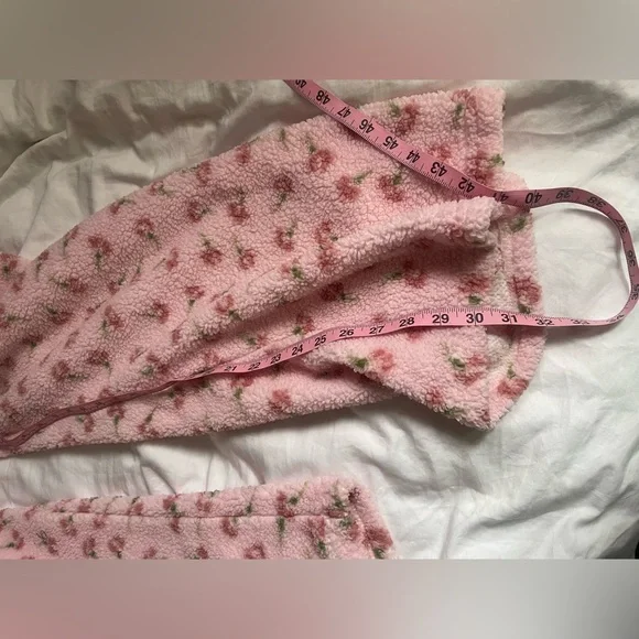 Ruby and Jewell Pink Floral Plush Cozy Pajama Pants - Picture 7 of 9